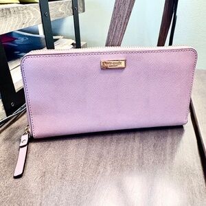 Kate Spade New York Pink Zippered Slim Bifold Wallet